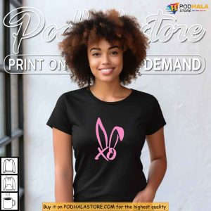 Bunnie XO Shirt with Pink Bunny Ears and Love Symbol Graphic Print 2