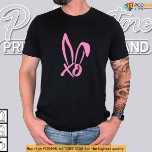 Bunnie XO Shirt with Pink Bunny Ears and Love Symbol Graphic Print 3