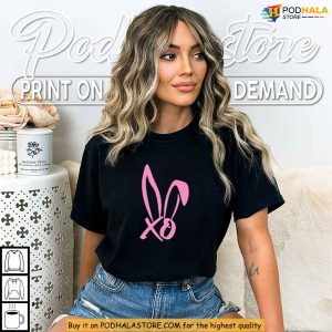 Bunnie XO Shirt with Pink Bunny Ears and Love Symbol Graphic Print 4