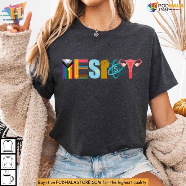 Resist Shirt With Pride Flag, Earth, Fist, Science, Uterus Graphic Art