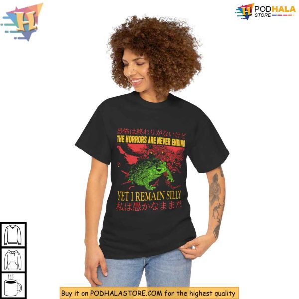 The Horrors Are Never Ending Surreal Frog Shirt, Sad Meme Internet Wear