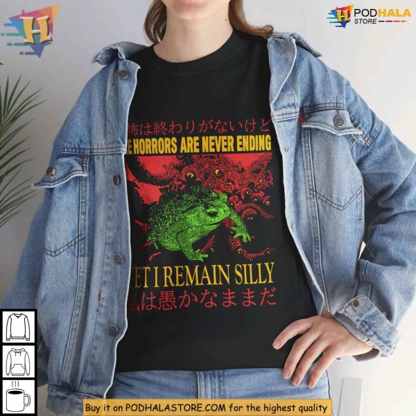 The Horrors Are Never Ending Surreal Frog Shirt, Sad Meme Internet Wear