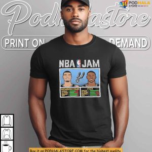 Victor Wembanyama Spurs NBA Jam Mashup Shirt with Deaaron Fox Art