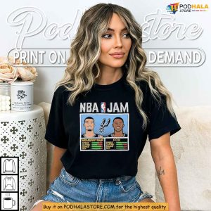 Victor Wembanyama Spurs NBA Jam Mashup Shirt with Deaaron Fox Art 4