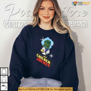Chicken Jockey Pixel Graphic Minecraft Meme Gamer Shirt For Game Fans 2