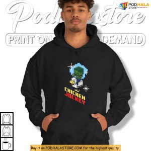 Chicken Jockey Pixel Graphic Minecraft Meme Gamer Shirt For Game Fans 4