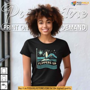 Flippers Up Penguin Pose Tee Funny Antarctic Animal Wave Design Shirt 2