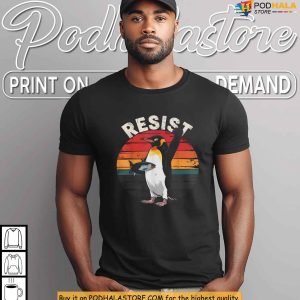Funny Penguin Resist Tariff Protest Shirt Political Satire Animal Tee 2