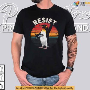 Funny Penguin Resist Tariff Protest Shirt Political Satire Animal Tee 4