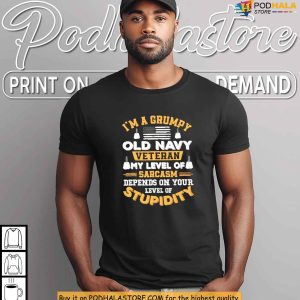 Old Navy Veteran Sarcasm Level Shirt Military Humor for Patriotic Pride 3