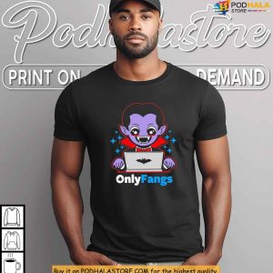 Onlyfangs Tshirt Funny Vampire Parody for Halloween and Meme Fans 3