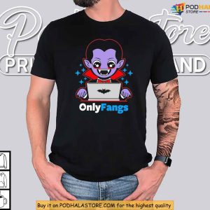 Onlyfangs Tshirt Funny Vampire Parody for Halloween and Meme Fans 4