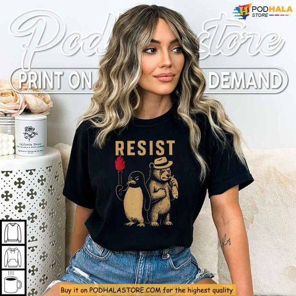 Penguin Resist Protest Bear Penguin Against Trump Tariff Shirt