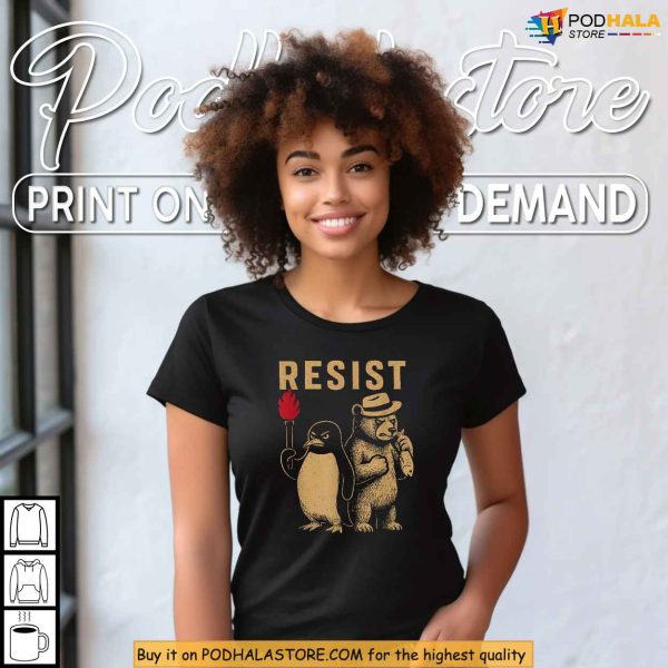 Penguin Resist Protest Bear Penguin Against Trump Tariff Shirt