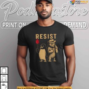 Penguin Resist Protest Bear Penguin Against Trump Tariff Shirt 4