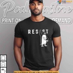 Resist Penguin Protest Graphic Shirt Funny Political Activism Statement 4