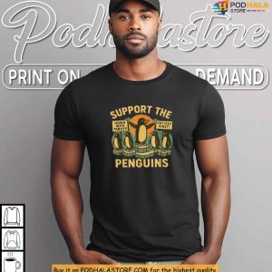 Retro Penguins Protest Shirt Anti Trump Tariff Satire For Bold Voices 3