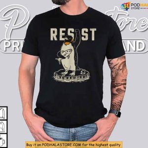Trump Tariffs Protest Shirt Resist Penguin Activism Satirical Political Protest Fish Holding 3