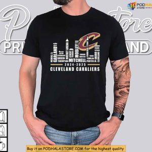 2025 NBA Season Cleveland Cavaliers Shirt Players Skyline Tribute Tee 2