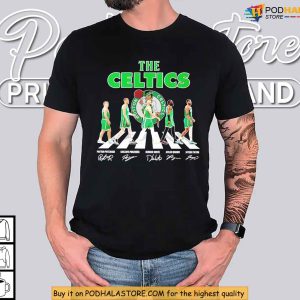 Boston Celtics Shirt Legendary Lineup Tribute with Player Signatures 3