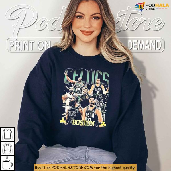 Celtics Shirt With Tatum Brown, Boston Rising NBA Icons For 2025