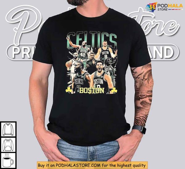 Celtics Shirt With Tatum Brown, Boston Rising NBA Icons For 2025