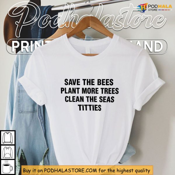 Clean Seas And Celebrate Titties Shirt, Viral Meme For Eco Fans