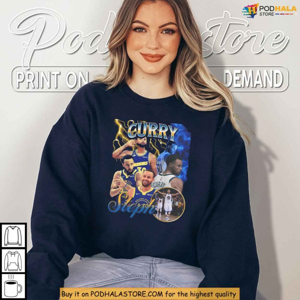 Curry Shirt With Lightning Graphic, Golden State Legend Basketball Tribute