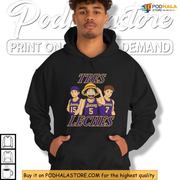 Epic Lakers Tres Leches Shirt, Hilarious One Piece Anime NBA Mashup