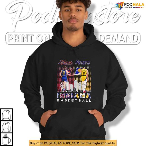 Fever Clark and Pacers Haliburton Shirt With Indiana Basketball Pride