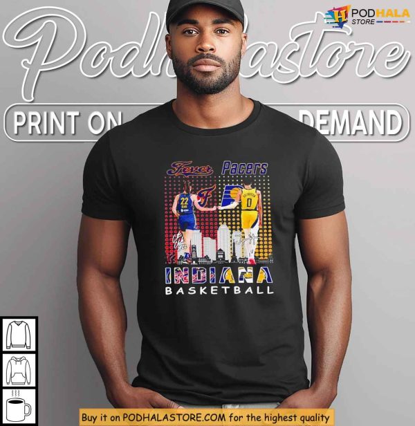 Fever Clark and Pacers Haliburton Shirt With Indiana Basketball Pride