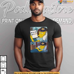 Funny Lakers Meme Shirt with The Simpsons Grandpa Celebrating Warriors Loss