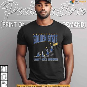 Golden State Elevation Shirt, Curry Goes Airborne Retro Basketball Gift