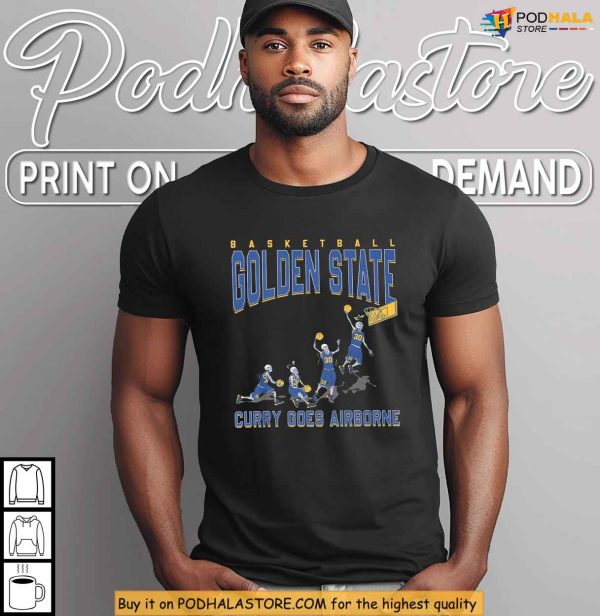 Golden State Elevation Shirt, Curry Goes Airborne Retro Basketball Gift