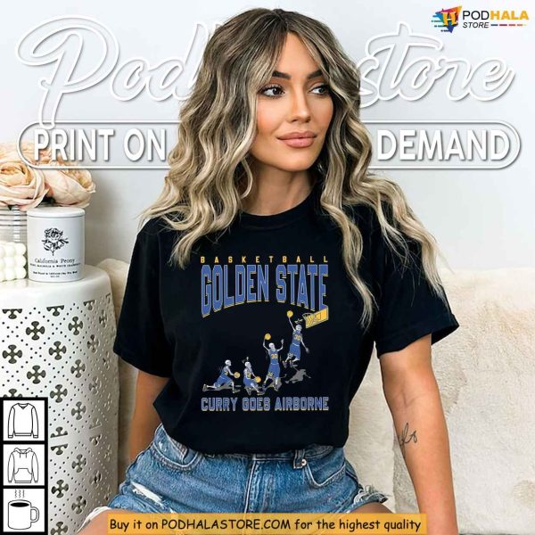 Golden State Elevation Shirt, Curry Goes Airborne Retro Basketball Gift