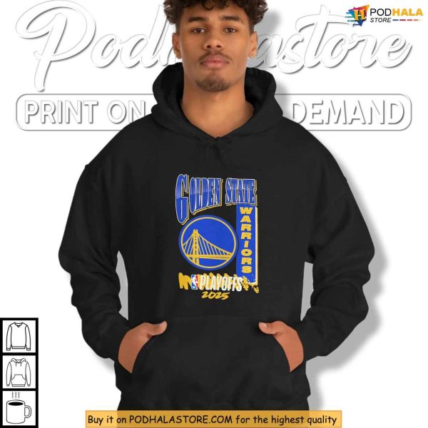 Golden State Warriors Shirt Featuring Bridge Logo And Playoffs 2025 Spirit