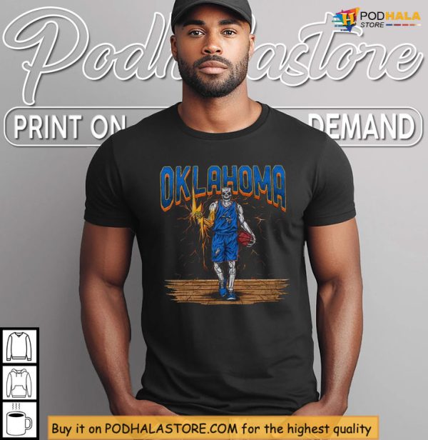 Graphic Thunder Shirt With Skeleton Hooper, Retro Court Vibes Included