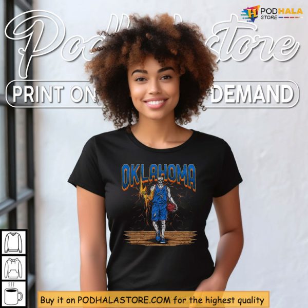 Graphic Thunder Shirt With Skeleton Hooper, Retro Court Vibes Included