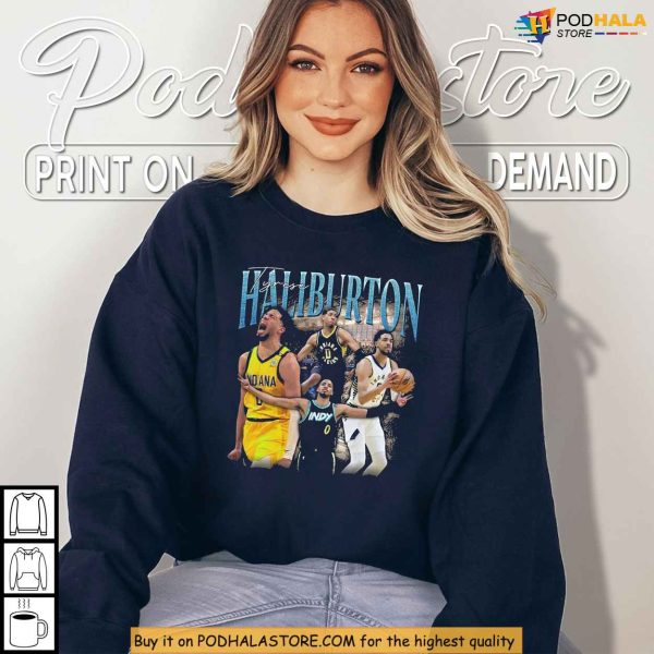 Indiana Pacers Apparel With Tyrese Haliburton Shirt Rap-Inspired Design