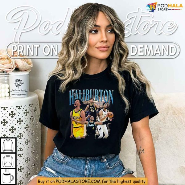 Indiana Pacers Apparel With Tyrese Haliburton Shirt Rap-Inspired Design