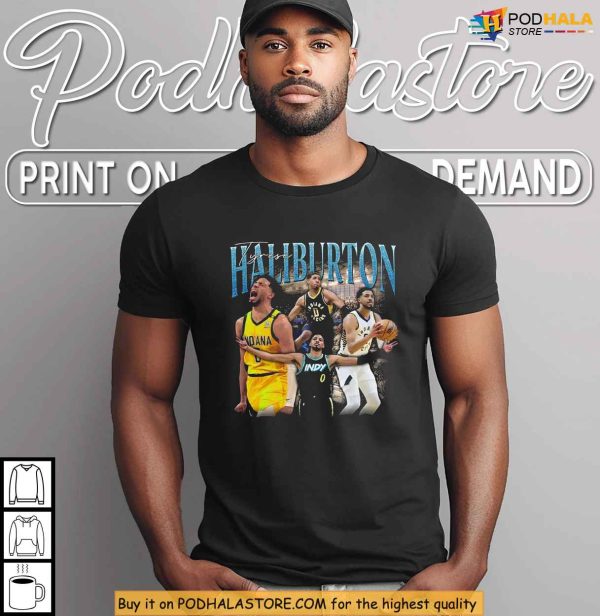 Indiana Pacers Apparel With Tyrese Haliburton Shirt Rap-Inspired Design