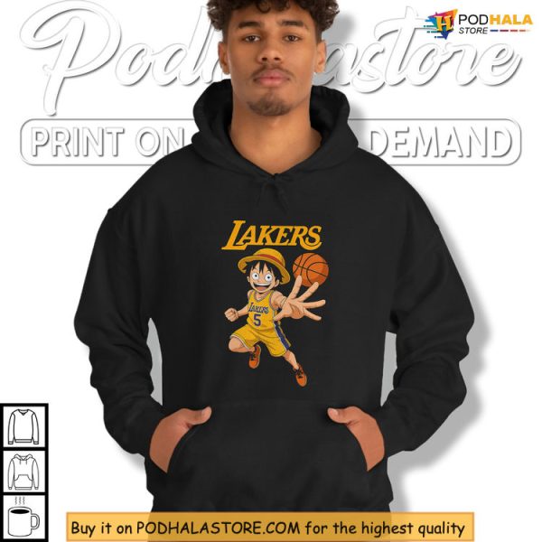 La Lakers One Pice Collab Merch Sell Shirt Featuring Anime Crossover