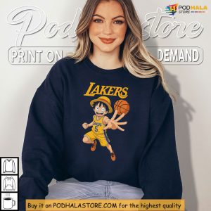 La Lakers One Pice Collab Merch Sell Shirt Featuring Anime Crossover 3