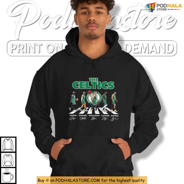 Legends Walk Boston Celtics Shirt, Featuring 2025 Playoff Starting Lineup