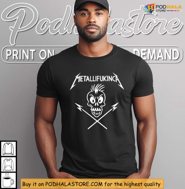 Metallifukinca Parody Skull Shirt, Perfect For Gifts For Music Lovers
