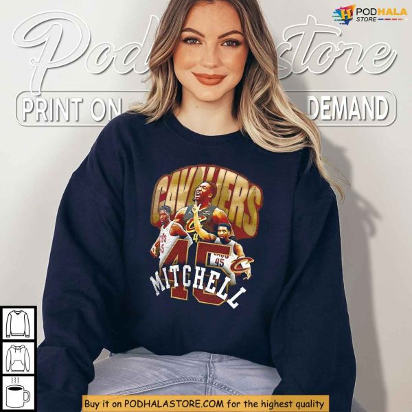 NBA Playoffs Merch, Donovan Mitchell Shirt, Cleveland Cavaliers Throwback
