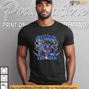 Okc Thunder Bootleg Shirt For 2025 Fans, Classic NBA Style Meets Thunder Icons