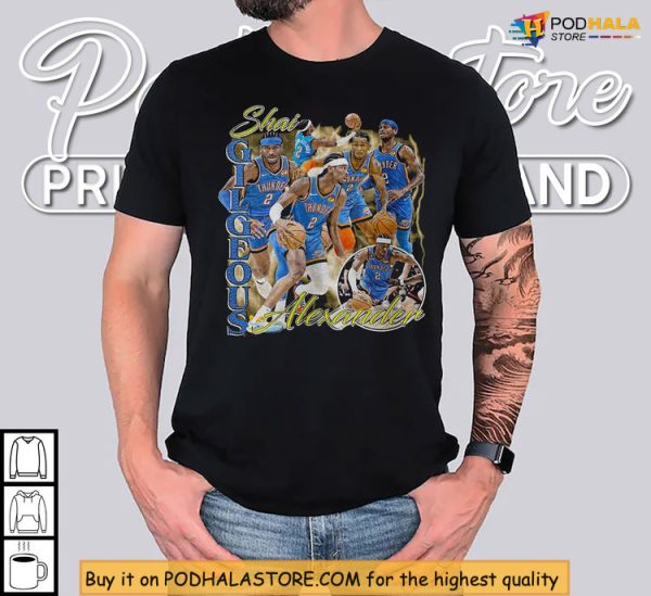 Oklahoma Thunder Legends Shirt, Vintage Shai Gilgeous-Alexander Collage