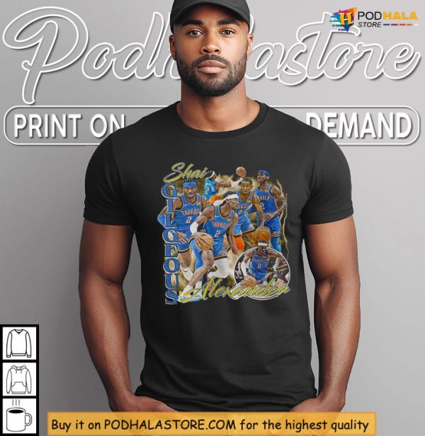 Oklahoma Thunder Legends Shirt, Vintage Shai Gilgeous-Alexander Collage