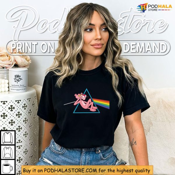Pink Panther Shirt With Rainbow Beam Remix, Funny Classic Music Art